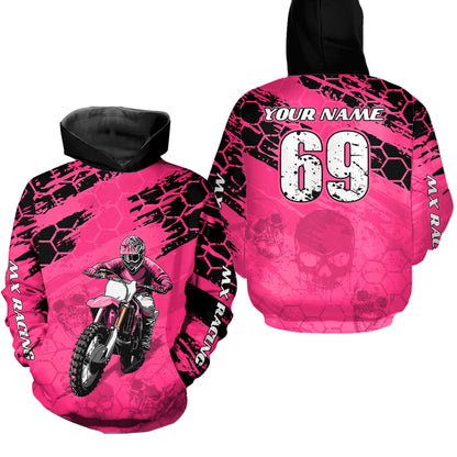 Custom Pink Motocross Jersey for Men Women Upf30+ Dirt Bike Shirt Motorcycle Jersey| CTP71