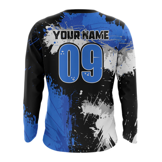 Adult&Kid Blue Custom Motocross Jersey UPF30+ MX Racing Dirt Bike Racewear| CTP34