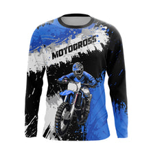 Load image into Gallery viewer, Adult&amp;Kid Blue Custom Motocross Jersey UPF30+ MX Racing Dirt Bike Racewear| CTP34