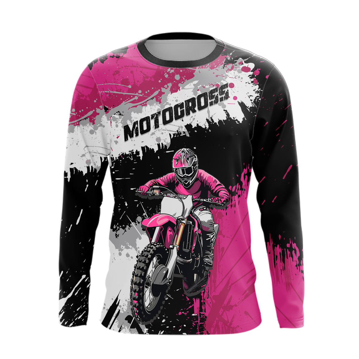 Adult&Kid Pink Custom Motocross Jersey UPF30+ MX Racing Dirt Bike Racewear| CTP34
