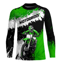 Load image into Gallery viewer, Adult&amp;Kid Green Custom Motocross Jersey UPF30+ MX Racing Dirt Bike Racewear| CTP34