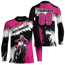 Load image into Gallery viewer, Adult&amp;Kid Pink Custom Motocross Jersey UPF30+ MX Racing Dirt Bike Racewear| CTP34
