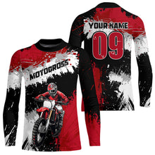 Load image into Gallery viewer, Adult&amp;Kid Red Custom Motocross Jersey UPF30+ MX Racing Dirt Bike Racewear| CTP34