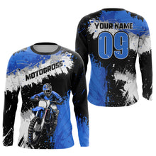 Load image into Gallery viewer, Adult&amp;Kid Blue Custom Motocross Jersey UPF30+ MX Racing Dirt Bike Racewear| CTP34