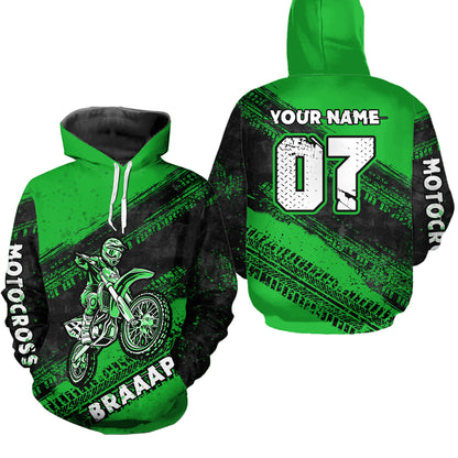 Custom Motocross Jersey Green Mens Women Upf30+ Dirt Bike Jersey Racing Shirt| CTP09