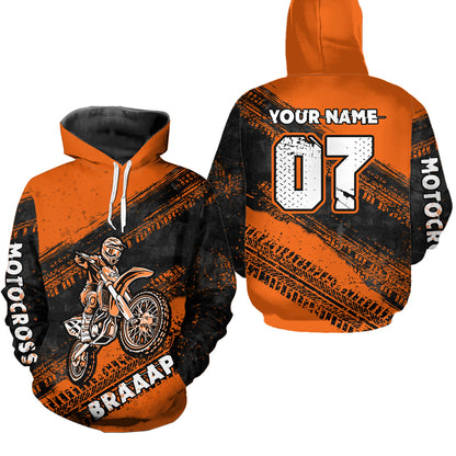 Custom Motocross Jersey Orange Mens Women Upf30+ Dirt Bike Jersey Racing Shirt| CTP09