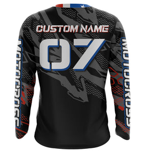 Adult&Kid American Flag Custom Dirt Bike Jersey Motocross Jersey Upf30+ Motocross Shirt| CTP95