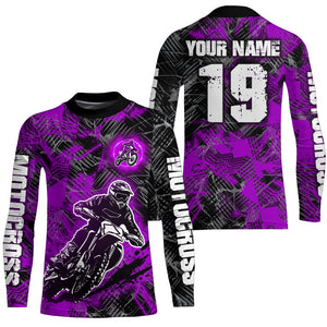 Adult&Kid Purrple Custom Dirt Bike Jersey Motocross Jersey Upf30+ Motocross Shirt| CTP90