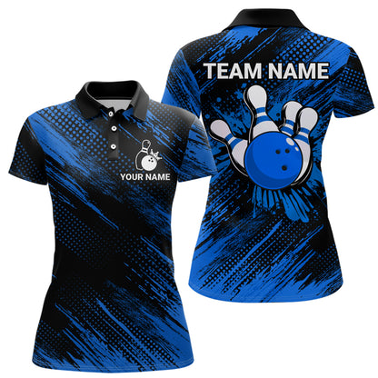 Blue Bowling Jersey Men And Women Custom Bowling Shirts Unisex Polo Bowling Team Shirt CP17
