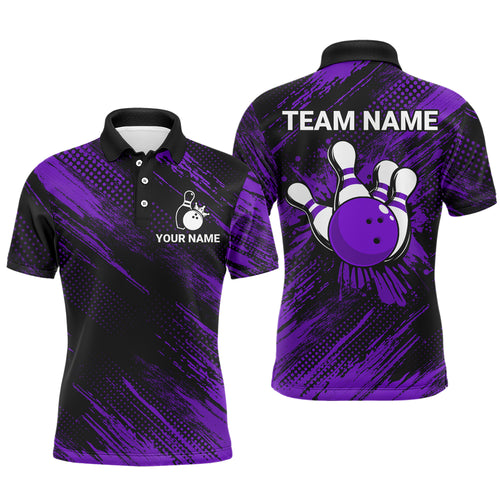 Purple Bowling Jersey Men And Women Custom Bowling Shirts Unisex Polo Bowling Team Shirt CP17