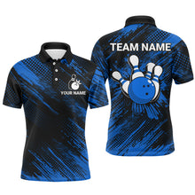 Load image into Gallery viewer, Blue Bowling Jersey Men And Women Custom Bowling Shirts Unisex Polo Bowling Team Shirt CP17