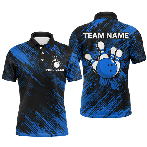 Blue Bowling Jersey Men And Women Custom Bowling Shirts Unisex Polo Bowling Team Shirt CP17
