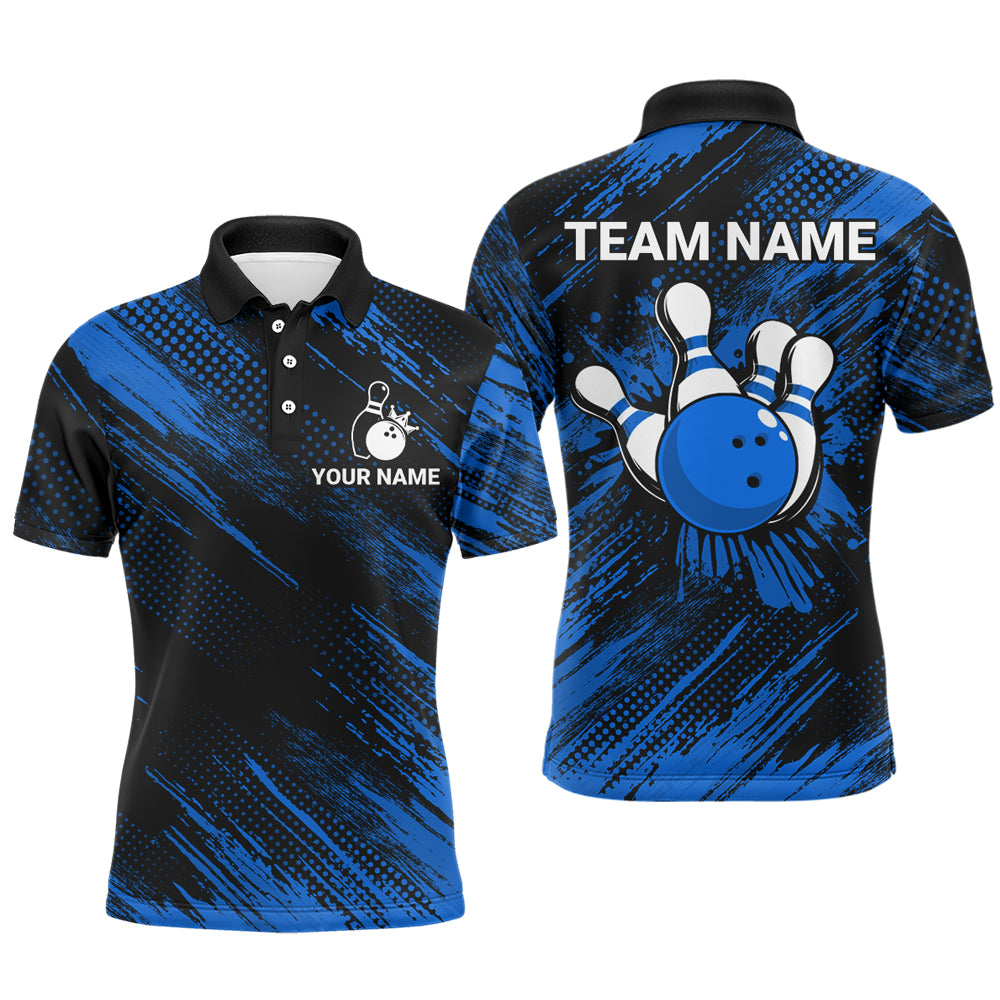 Blue Bowling Jersey Men And Women Custom Bowling Shirts Unisex Polo Bowling Team Shirt CP17