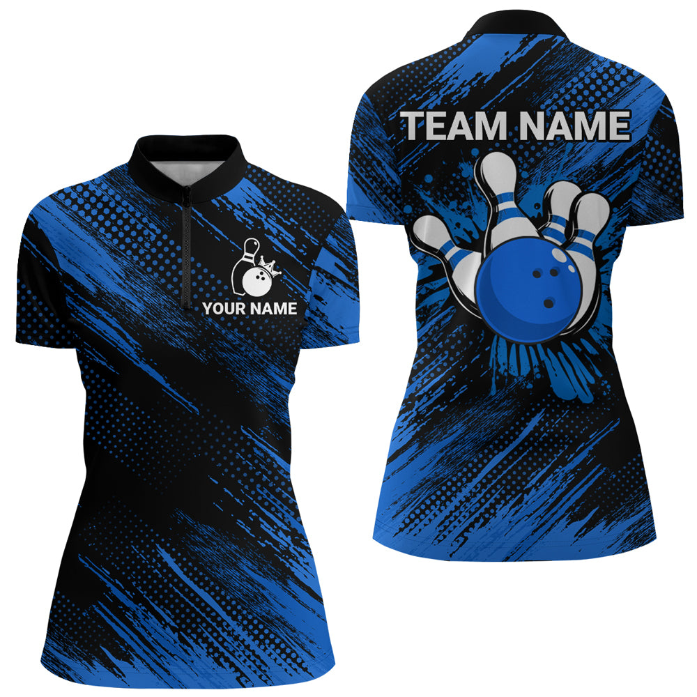 Blue Bowling Jersey Men And Women Custom Bowling Shirts Unisex Polo Bowling Team Shirt CP17