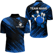 Load image into Gallery viewer, Blue Bowling Jersey Men And Women Custom Bowling Shirts Unisex Polo Bowling Team Shirt CP17