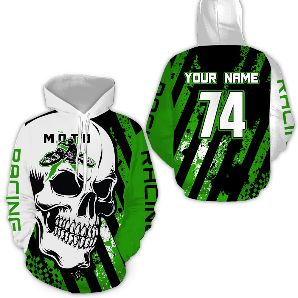 Custom Dirt Bike Hoodie Skull Motocross Hooded Jersey Mens Women Youth Motorcycle Hoodie| CTP41