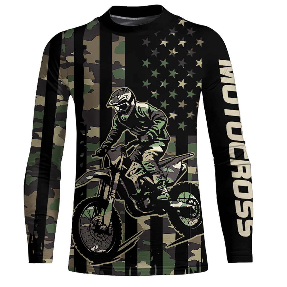 Adult&Kid Custom Camo Dirt Bike Jersey Motocross Jersey Upf30+ Motocross Shirt| CTP91