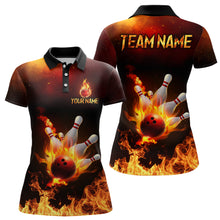 Load image into Gallery viewer, Flame Bowling Jersey Men And Women Custom Bowling Team Shirts Unisex Bowling Polo Quarter-zip CP23
