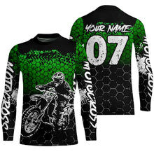 Load image into Gallery viewer, Green Motocross Jersey Upf30+ Custom Dirt Bike Jersey Mens Women Off-Road Jersey Adult&amp;Kid| CTP04