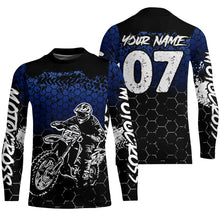 Load image into Gallery viewer, Blue Motocross Jersey Upf30+ Custom Dirt Bike Jersey Mens Women Off-Road Jersey Adult&amp;Kid| CTP04