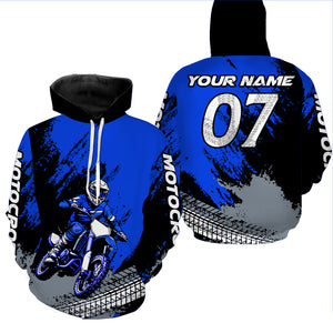 Custom Dirt Bike Jersey Blue Motocross Jersey Upf30+ Mens Women Racing Shirt| CTP30