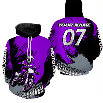 Custom Dirt Bike Jersey Purple Motocross Jersey Upf30+ Mens Women Racing Shirt| CTP30