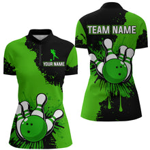 Load image into Gallery viewer, Custom Green Bowling Jersey For Men Bowling Shirt Team Bowling Quarter-Zip Shirt CP05