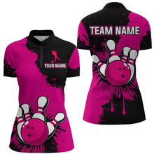 Load image into Gallery viewer, Custom Pink Bowling Jersey For Men Bowling Shirt Team Bowling Quarter-Zip Shirt CP05