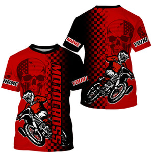 Adult&Kid Custom Motocross Jersey Skull UPF30+ MX Racing Biker Off-road Dirt Bike Racewear| CTP63