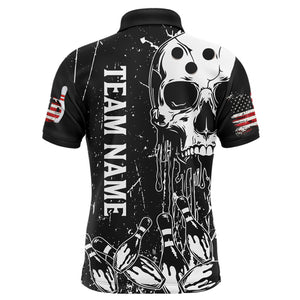 American Skull Bowling Jersey Men And Women Custom Bowling Shirts Unisex Polo Bowling Team Shirt CP03