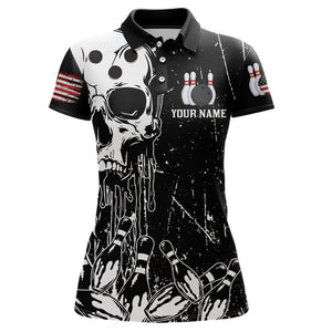 American Skull Bowling Jersey Men And Women Custom Bowling Shirts Unisex Polo Bowling Team Shirt CP03