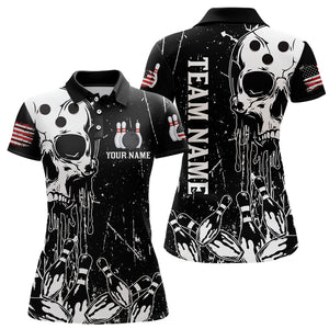 American Skull Bowling Jersey Men And Women Custom Bowling Shirts Unisex Polo Bowling Team Shirt CP03