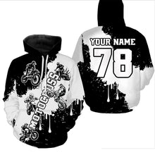 Load image into Gallery viewer, Black and white custom dirt bike jersey adult&amp;kid Motocross jersey upf30+ mens women Motocross Shirt| CTP03