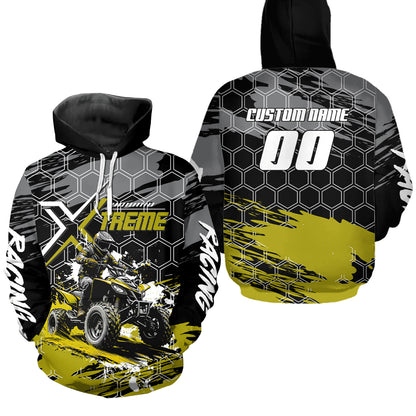 Yellow ATV Racing Hoodie Personalized Quad Bike Shirt Upf30+ Adult Youth Off-Road Atv Motocross Hoooded  NHN008