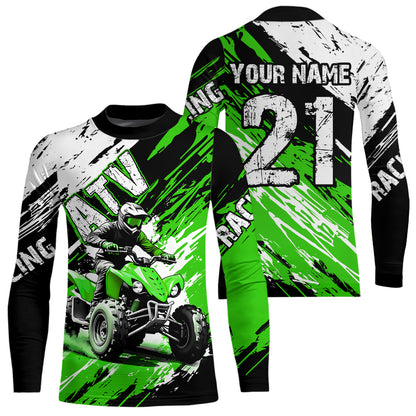 Green Atv Motocross Jersey Custom Off-Road Quad Bike Shirt For Men Women Kid Youth Mx Dirt Bike NHN006
