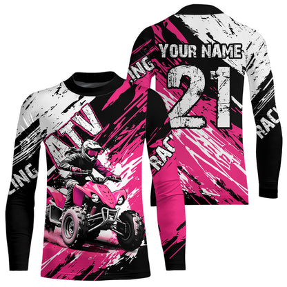 Pink Atv Motocross Jersey Custom Off-Road Quad Bike Shirt For Men Women Kid Youth Mx Dirt Bike NHN006