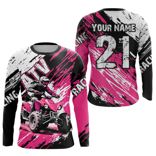 Pink Atv Motocross Jersey Custom Off-Road Quad Bike Shirt For Men Women Kid Youth Mx Dirt Bike NHN006