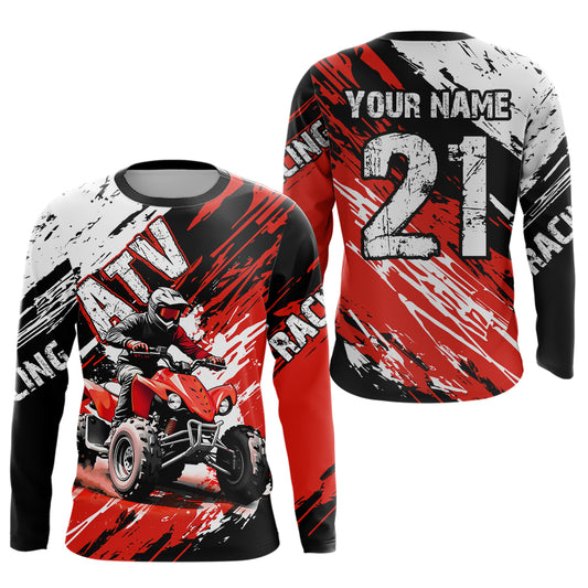 Red Atv Motocross Jersey Custom Off-Road Quad Bike Shirt For Men Women Kid Youth Mx Dirt Bike NHN006