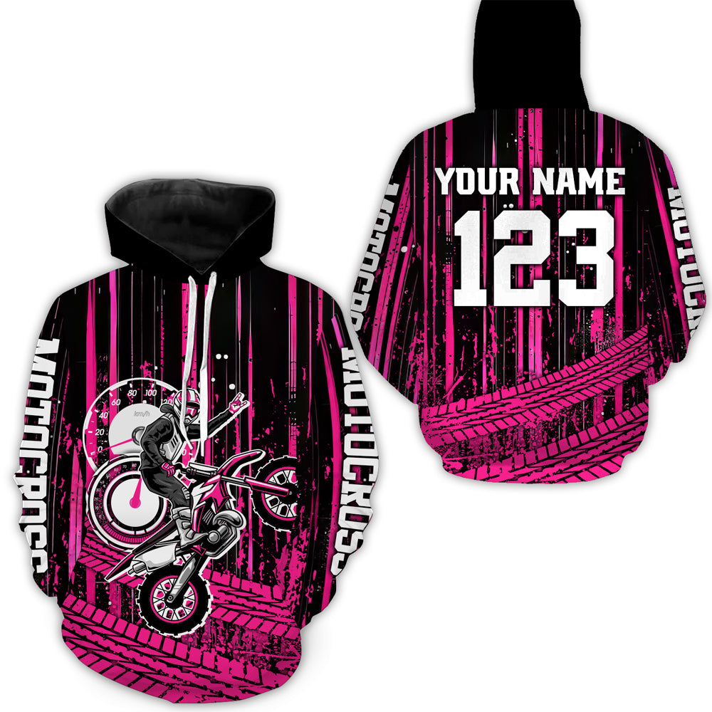 Pink Motocross Jersey Upf30+ Custom Dirt Bike Jersey Mens Women Off-Road Jersey Adult&Kid| CTP60