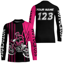 Load image into Gallery viewer, Adult&amp;Kid Custom Pink Motocross Jersey Upf30+ Mens Women Dirt Bike Shirt Off Road Jersey| CTP100