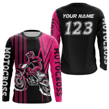 Load image into Gallery viewer, Adult&amp;Kid Custom Pink Motocross Jersey Upf30+ Mens Women Dirt Bike Shirt Off Road Jersey| CTP100