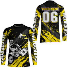 Load image into Gallery viewer, Yellow Motocross Jersey Upf30+ Custom Dirt Bike Jersey Mens Women Off-Road Jersey Adult&amp;Kid| CTP48