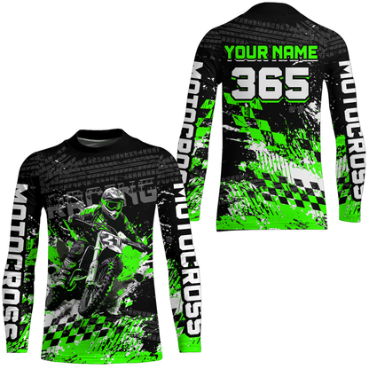 Green Dirt Bike Jersey Motocross Jersey Upf30+ Custom Mens Women Off-Road Jersey| CTP44
