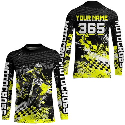 Yellow Dirt Bike Jersey Motocross Jersey Upf30+ Custom Mens Women Off-Road Jersey| CTP44