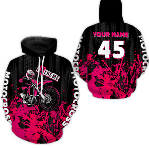 Adult&Kid pink custom Motocross jersey upf30+ dirt bike jersey mens women Motocross Shirt| CTP01