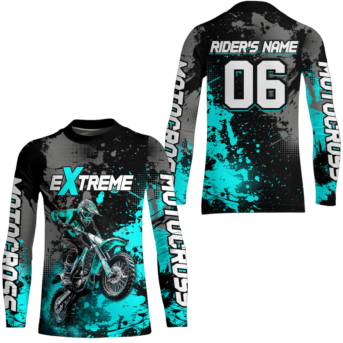 Adult&Kid turquoise custom dirt bike jersey motocross jersey mens women extreme motocross shirt| CTP08