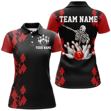 Load image into Gallery viewer, Skull Bowling Jersey Men And Women Custom Bowling Team Shirts Unisex Bowling Polo Quarter-zip CP22