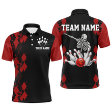 Load image into Gallery viewer, Skull Bowling Jersey Men And Women Custom Bowling Team Shirts Unisex Bowling Polo Quarter-zip CP22