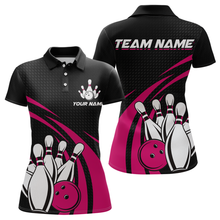 Load image into Gallery viewer, Pink Bowling Jersey Women Custom Bowling Team Shirts Unisex Bowling Women Short Sleeve Polo Shirt CP29