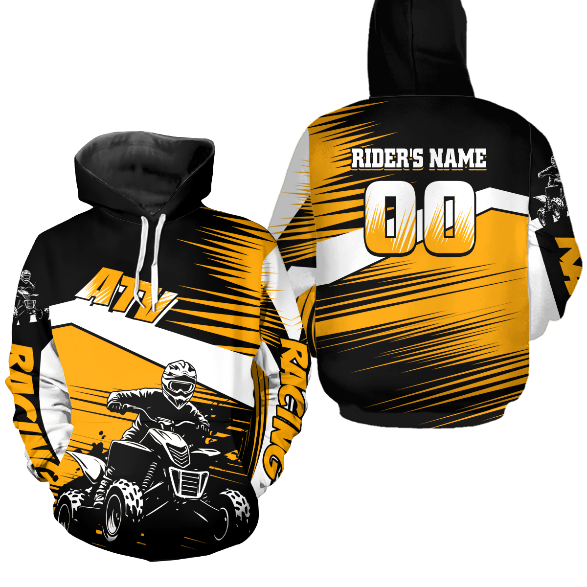 Custom Orange ATV Motocross Hoodie Jersey Kids Youth Quad Racing Hoodie Shirt For Men Women NHN001